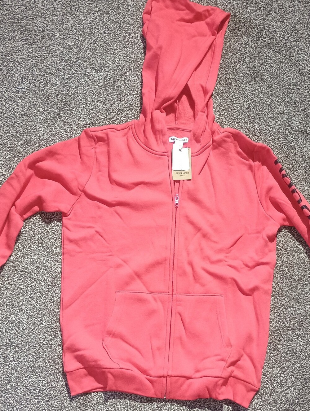 "happy nation" Kids Coral Zip-Up Hoodie with Hood
